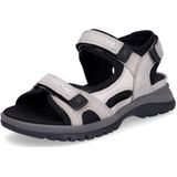 Outdoorschoen - Lichtgrijs/Zwart - Klittenbandsluiting - Sleehak