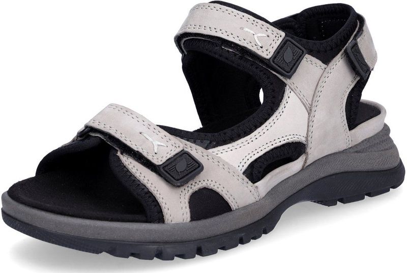 Outdoorschoen - Lichtgrijs/Zwart - Klittenbandsluiting - Sleehak