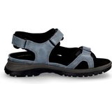 Outdoorschoen - Jeansblauw/Zwart - Sleehak - Klittenbandsluiting