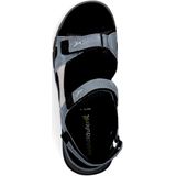 Outdoorschoen - Jeansblauw/Zwart - Sleehak - Klittenbandsluiting