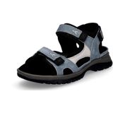 Outdoorschoen - Jeansblauw/Zwart - Sleehak - Klittenbandsluiting