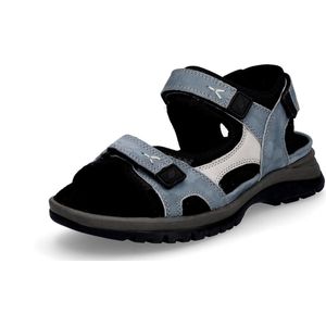 Outdoorschoen - Jeansblauw/Zwart - Sleehak - Klittenbandsluiting