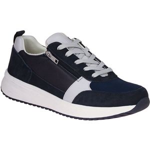 Waldläufer - 784001 - Velours Mesh Veterschoenen - Blauw - Wijdte H