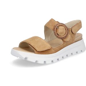 Zomerse Sandaal - Cognac - Klittenbandsluiting - Comfortwijdte H