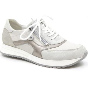 Waldläufer - Vicky - Sportieve Lage Dames Veterschoen - Beige - Leer/Suede