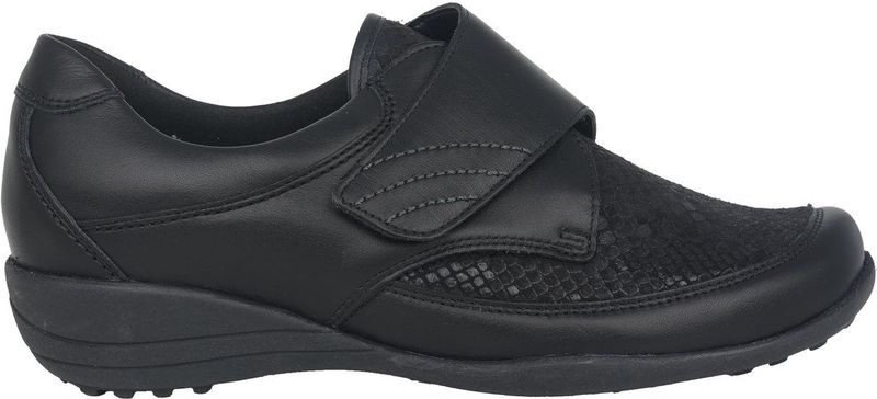 Waldläufer - Katja - Instapper - Zwart - Klittenbandsluiting - Uitneembaar Voetbed