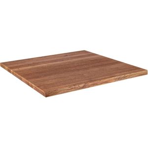VEGA Massief houten tafelblad Torres vierkant; 60x60x3 cm (LxBxH); antiek eiken/bruin; vierkant
