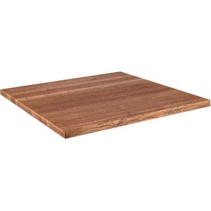 VEGA Massief houten tafelblad Torres vierkant; 80x80x3 cm (LxBxH); antiek eiken/bruin; vierkant