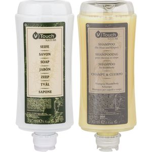 V-Touch Monsterset hotelcosmetica met dispenser Nature; meerkleurig