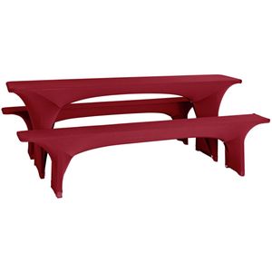 ERWIN M. Biertafel hoezenset Grace 3-delig; 70x220x95 cm (BxLxH); bordeaux