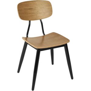 VEGA Stoel Scola; 50x47x85 cm (BxDxH); zitting antiek eiken, frame zwart; 2 stuk / verpakking