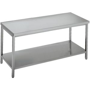 Chromonorm Werktafel afgerond; 140x85x70 cm (BxHxD); zilver