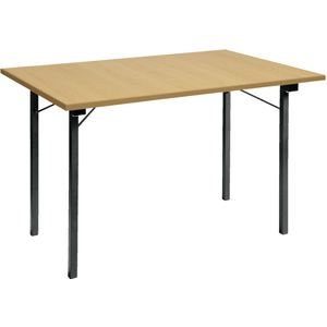 VEGA Bankettafel rechthoekig; 120x80x74 cm (LxBxH); Tafelblad beuken naturel, frame grijs; rechthoekig
