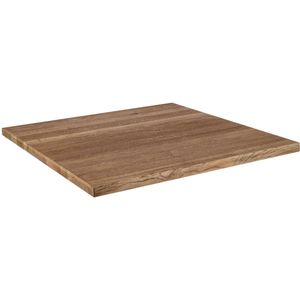 VEGA Massief houten tafelblad Torres vierkant; 70x70x3 cm (LxBxH); antiek eiken/grijs; vierkant