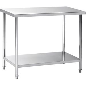 PULSIVA Werktafel Cromo Zonder spatplaat; 50x85x60 cm (BxHxD); zilver