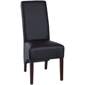 PULSIVA Gepolsterde stoel Home; 46x39x90 cm (BxDxH); zitting zwart, frame bruin; 2 stuk / verpakking