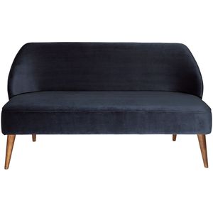 VEGA 3-zits sofa Lasse fluweel; 155x60x82 cm (BxDxH); zitting donkerblauw