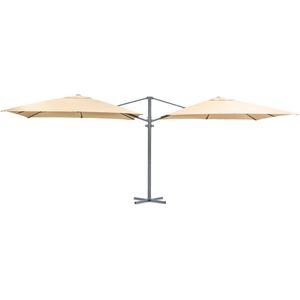 VEGA Dubbele parasol Levanto; 629x300x270 cm (LxBxH); ecru