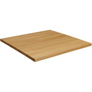 VEGA Massief houten tafelblad Kentucky gelakt vierkant; 80x80x3 cm (LxBxH); eiken/naturel; vierkant