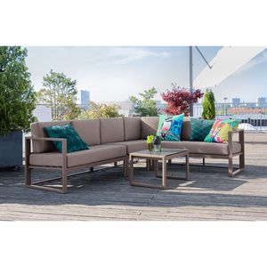 VEGA Loungeset Sereno; 255x195x64 cm (BxDxH); zitting taupe, frame taupe