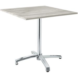 VEGA Outdoortafel Taipa vintage wit; 60x60x73 cm (LxBxH); Tafelblad vintage wit, frame zilver; vierkant