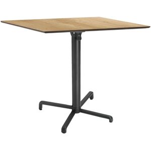 VEGA Outdoortafel Lift vierkant; 68x68x72 cm (LxBxH); Tafelblad eiken/naturel, frame antraciet; vierkant
