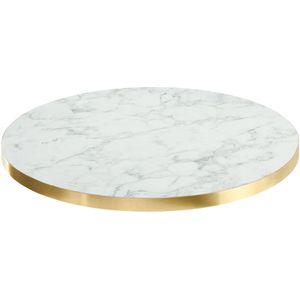 VEGA Tafelblad Marvani rond; 120x2.5 cm (ØxH); goud/wit/gemarmerd; rond