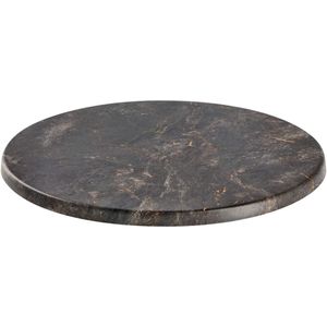 Topalit Tafelblad Werzalit Topalit rond; 80 cm (Ø); zwart/goud/gemarmerd; rond