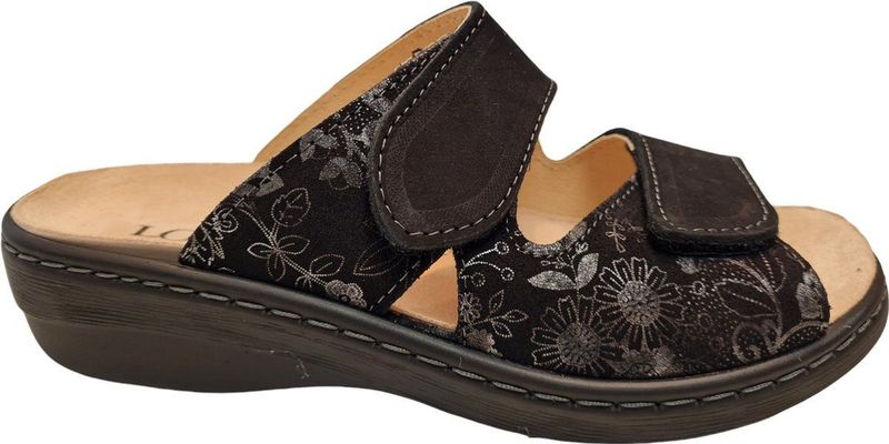 Longo - 1135535 - Dames Slides Slippers - Zwart - Materiaal: Kunststof