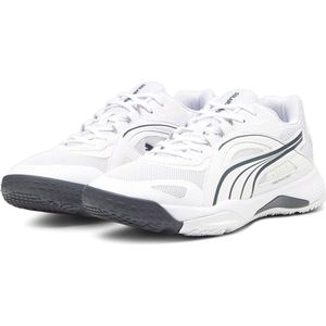 PUMA Unisex Solarstrike Ii Indoor Court Schoen, Puma Wit Schaduw Grijs, 44.5 EU