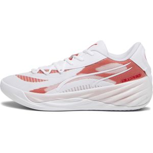 PUMA All-Pro NITRO Team basketbalschoenen, Rood/Wit, Maat 35,5