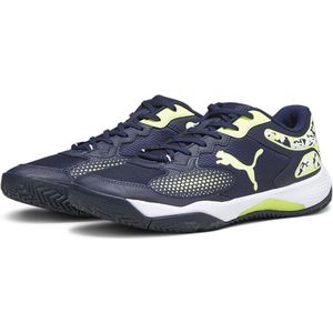 PUMA Solarcourt RCT tennisschoen unisex, Puma Navy Fast Yellow PUMA Wit, 40.5 EU