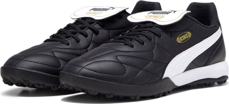 PUMA - King Top Turf - Voetbalschoenen - Zwart Wit Goud - K-BETTER™ Bovenwerk