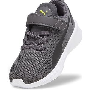 PUMA Baby Flyer Runner V Inf Sneakers voor baby's, Dark Coal PUMA Black Lime Smash, 23 EU