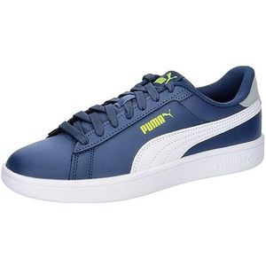 PUMA Smash 3.0 L Jr Sneakers voor kinderen, uniseks, Perzisch Blauw PUMA Wit Lime Smash Cool Mid Gray, 35.5 EU