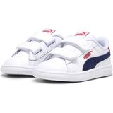 Puma Smash 3.0 Sneakers Wit/Donkerblauw/Rood