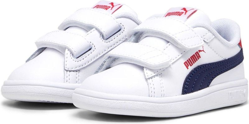 Puma Smash 3.0 Sneakers Wit/Donkerblauw/Rood