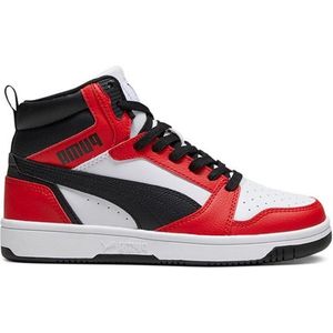 PUMA Rebound V6 MID JR Sneaker, Wit Zwart-voor All TIME RED, 4.5 UK, Puma Witte Puma Zwart voor Altijd Rood, 37.5 EU