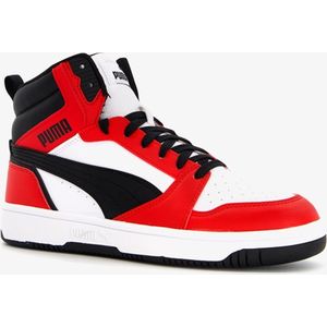 Puma puma rebound v6 mid jr in de kleur wit.