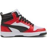 Puma puma rebound v6 mid jr in de kleur wit.