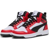 Puma puma rebound v6 mid jr in de kleur wit.