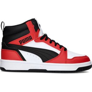 PUMA Puma Rebound V6 Mid Jr Unisex Sneakers - PUMA White-PUMA Black-For All Time Red - Maat 39