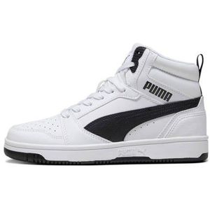 PUMA Rebound V6 Mid Jr Sneakers - Puma White-Puma Black - Gerecycled Materiaal