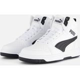 PUMA Rebound V6 MID JR Sneaker, Wit Zwart, 4 UK, Puma White Puma Zwart, 37 EU