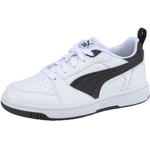 PUMA Rebound V6 LO PS sneaker, White Black Black, 34 EU, Puma White PUMA Black PUMA Black, 34 EU