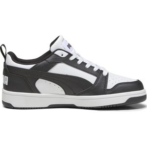 Puma Rebound V6 Lo Jr Sneaker uniseks-kind, PUMA WHITE-PUMA BLACK-ARCHIVE GREEN, 38.5 EU