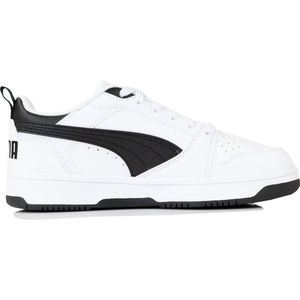 PUMA Rebound V6 Lo Jr Kinder Sneakers - Wit/Zwart - Maat 37,5