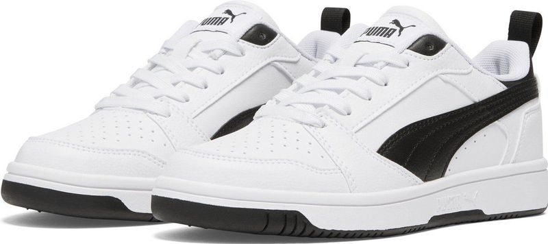 PUMA Rebound V6 Lo Jr Sneakers - Puma White-Puma Black - Gerecycled Materiaal