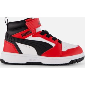 PUMA Rebound V6 Mid Ac+ Ps Sneakers voor kinderen, uniseks, Puma White PUMA Black For All Time Red, 32 EU