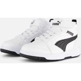 PUMA -Sneakers Mid-sluiting met elastische veters en scheuren, bovenmateriaal van leer, voering van stof, zool van rubber, Puma White PUMA Black, 5348 EU